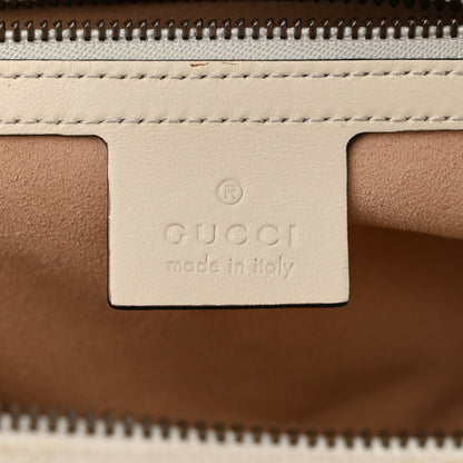 Gucci Calfskin Matelasse Sylvie Web Small GG Marmont Top Handle Shoulder Bag White 6 of 12