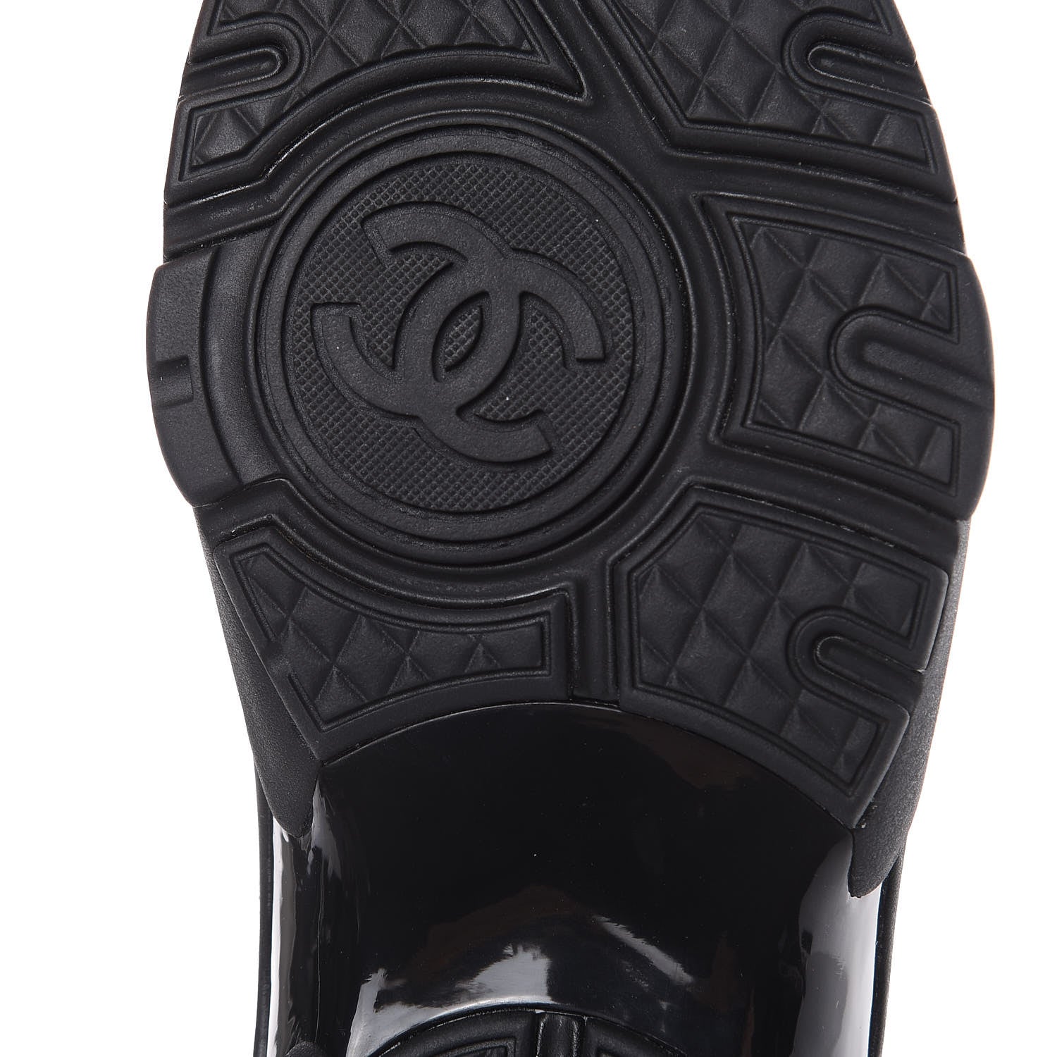 Chanel Suede Calfskin Womens CC Sneakers 37 Black Grey 7 of 9