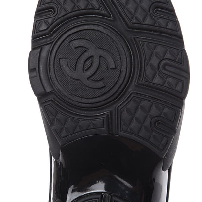 Chanel Suede Calfskin Womens CC Sneakers 37 Black Grey 7 of 9