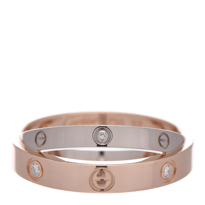 Cartier 18K Pink White Gold 6 Diamond LOVE Ring 53 6.5 1 of 4