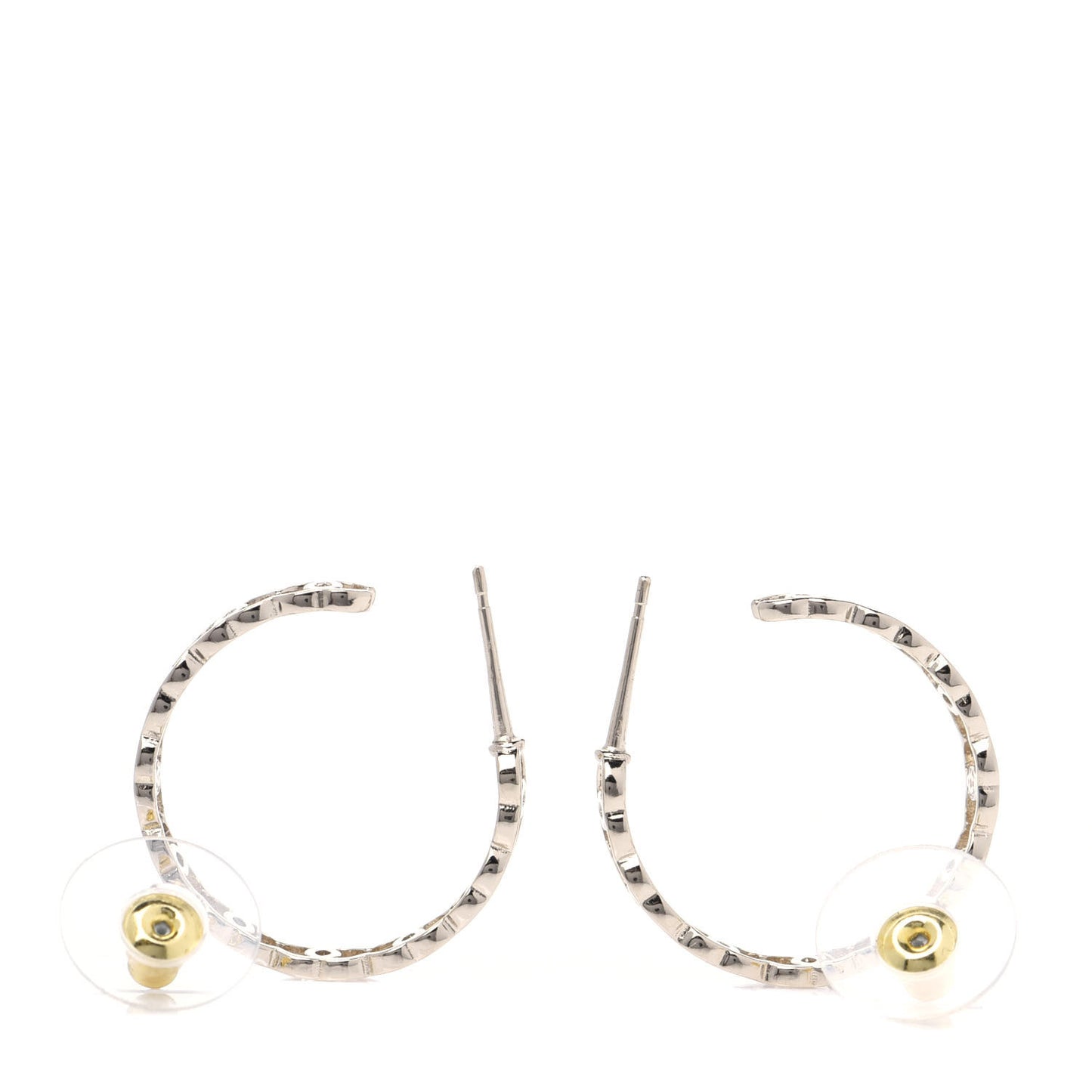 Metal CC Hoop Earrings Gold
