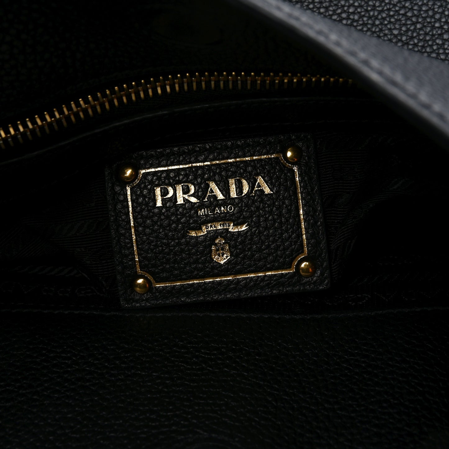 Vitello Phenix Embossed Logo Hobo Black