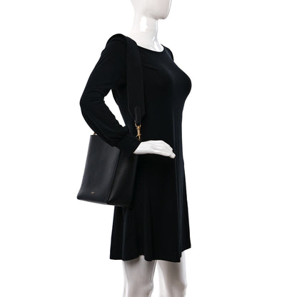 Celine Soft Grained Calfskin Small Sangle Bucket Bag Black 2 of 9
