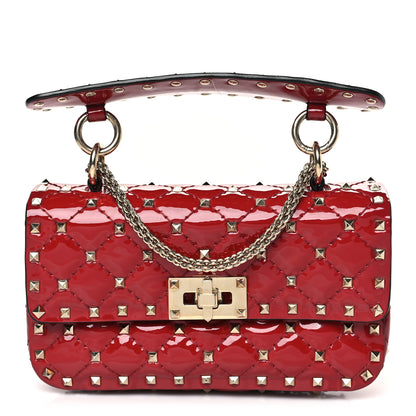 Valentino Garavani Patent Small Rockstud Spike Shoulder Bag Rosso Valentino 1 of 8