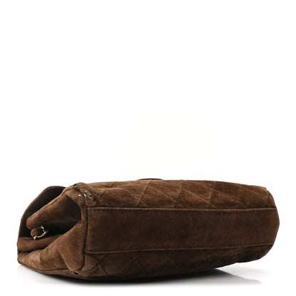 Chanel Suede Quilted CC Shoulder Bag Brown 3 of 12