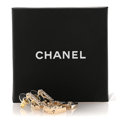 Chanel Crystal CC Quilted Flap Bag Drop Earrings Gold 5 of 5