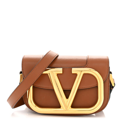 Valentino Garavani Calfskin Small Supervee Crossbody Bag Saddle Brown 1 of 11