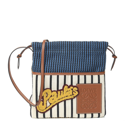 Loewe Canvas Calfskin Print Paulas Ibiza Stripes Cushion Crossbody Tan Multicolor 1 of 8
