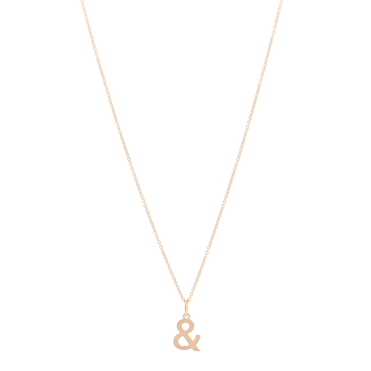 Tiffany 18K Rose Gold Ampersand Pendant Necklace 1 of 6