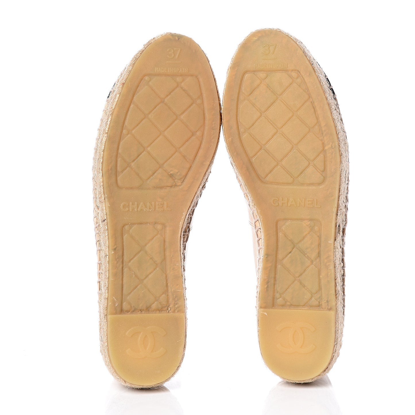 Lambskin CC Espadrilles 37 Beige Black