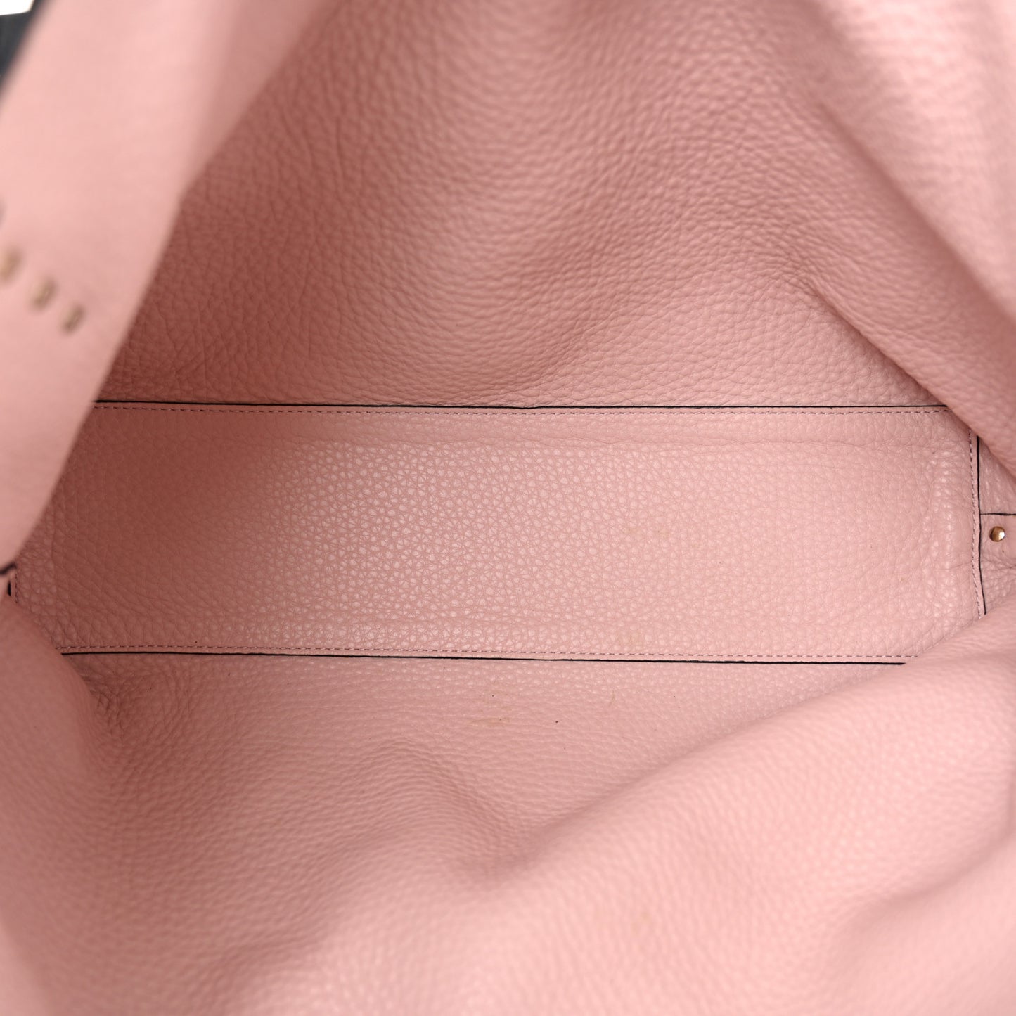 Grained Calfskin Rockstud Flip Lock Tote Black Rose Quartz
