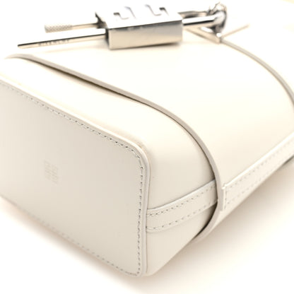 Givenchy Box Calfskin Micro Shark Lock Bucket Bag White 9 of 9