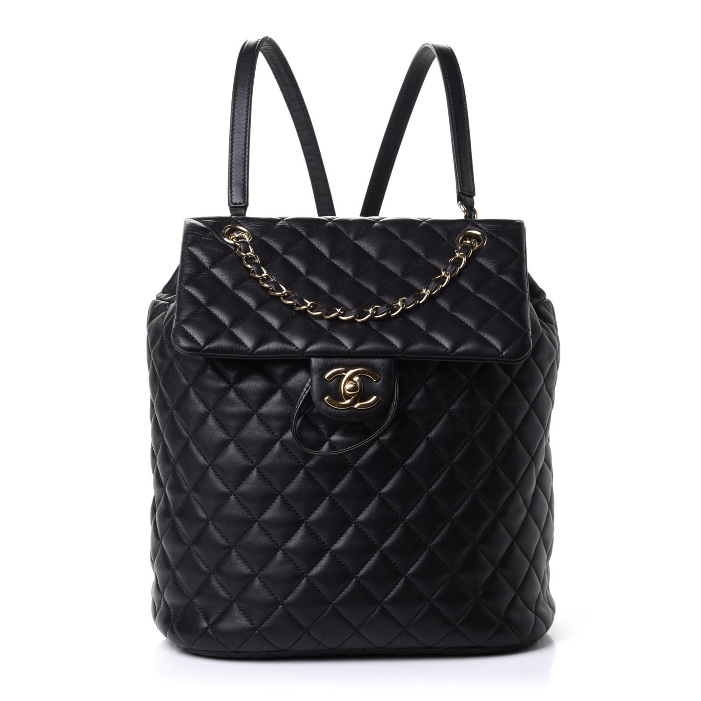 Calfskin Quilted Large Urban Spirit Backpack Black