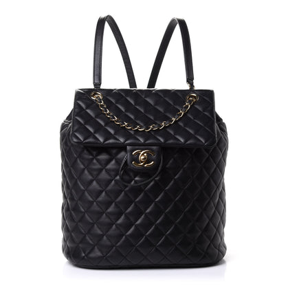 Chanel Calfskin Quilted Large Urban Spirit Backpack Black 2 of 13