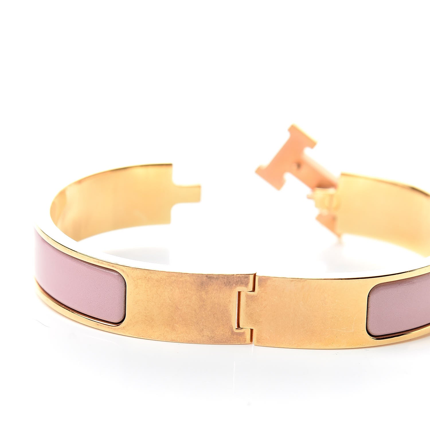 Hermes Enamel Narrow Clic Clac H Bracelet PM Rose Nacarat 6 of 7