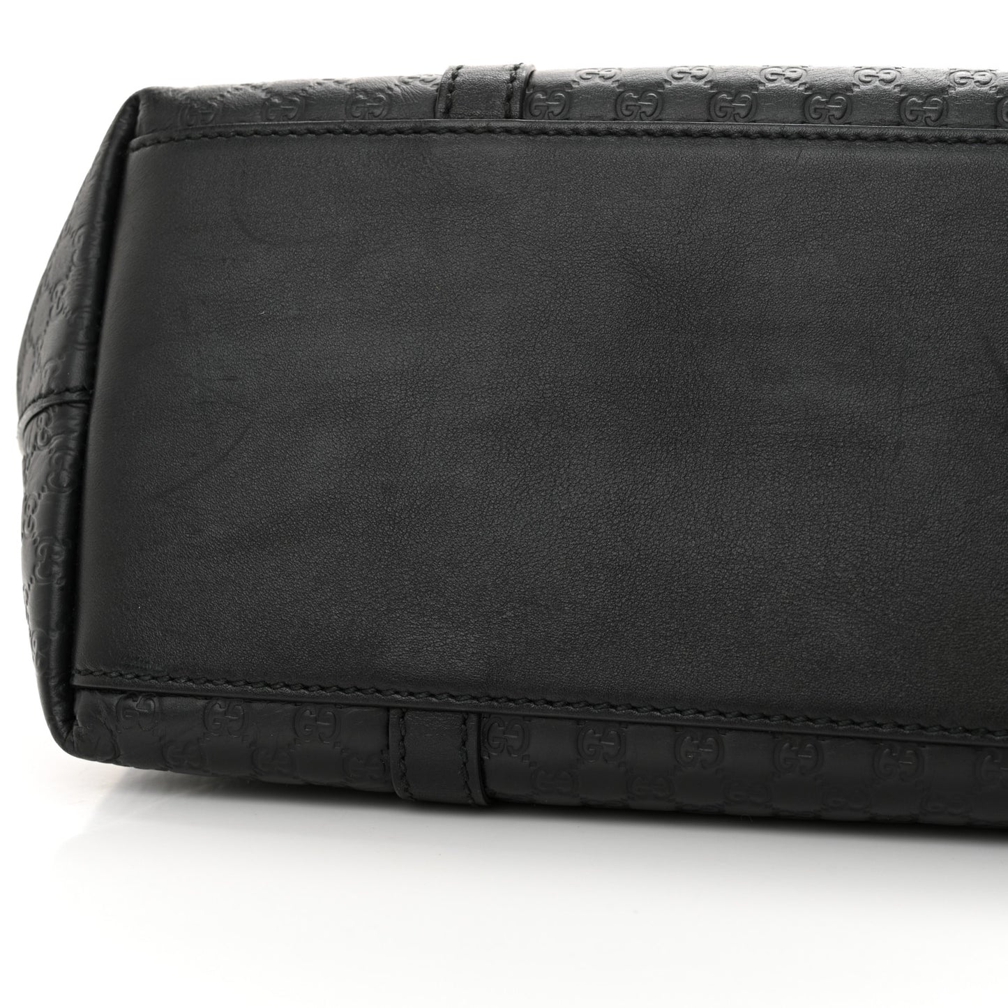 Soft Microguccissima Small Zippered Satchel Black