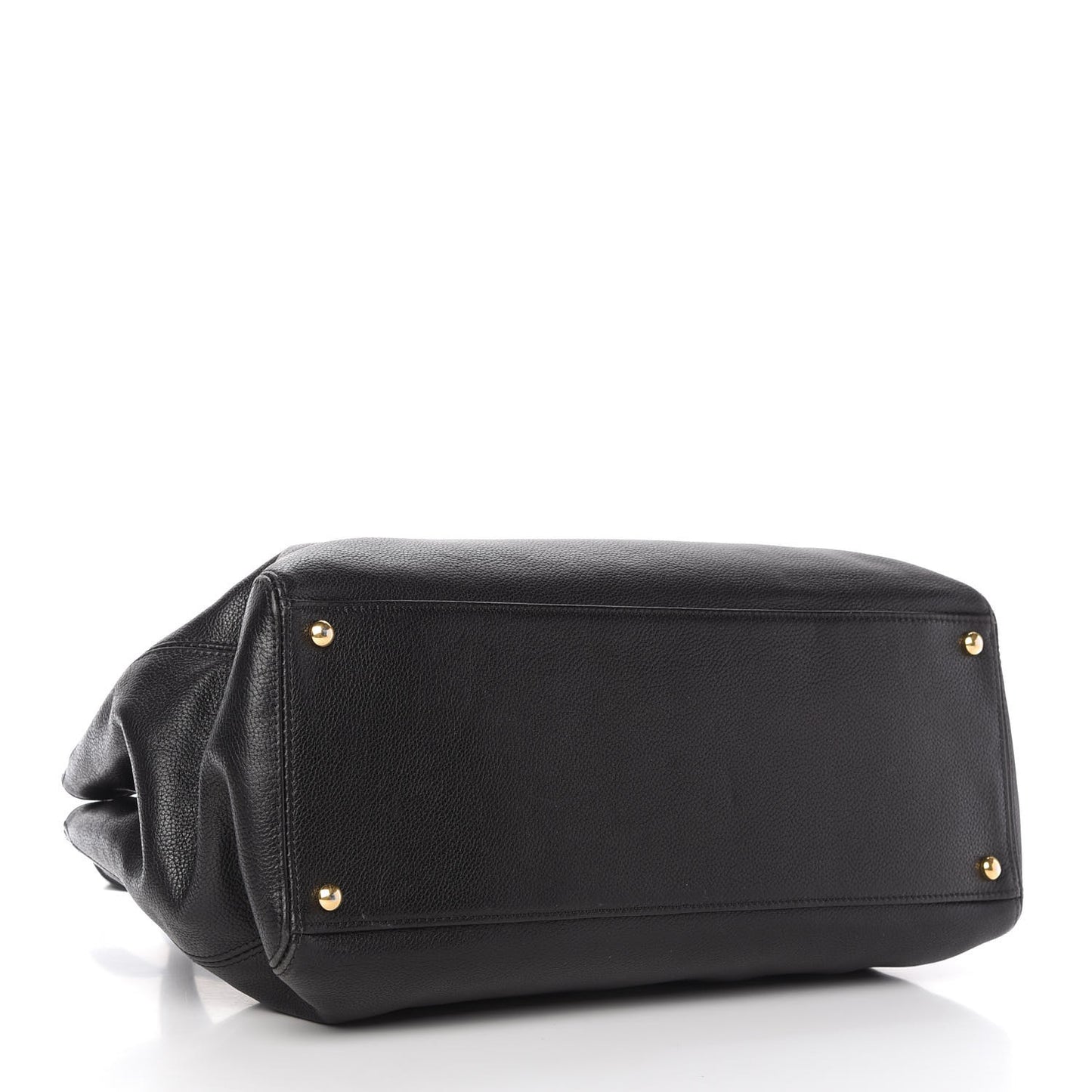 Calfskin Cerf Executive Shopper Tote Black
