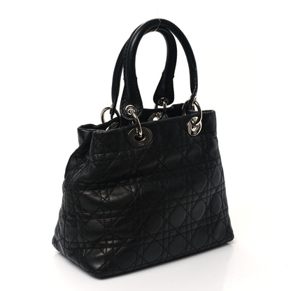 Christian Dior Lambskin Cannage Small Soft Lady Dior Tote Black 3 of 10