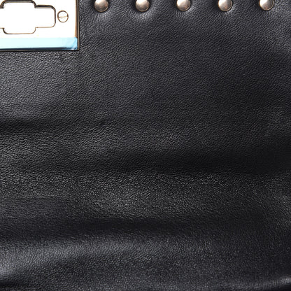 Valentino Garavani Velvet Medium Rockstud Spike Shoulder Bag Black 10 of 10