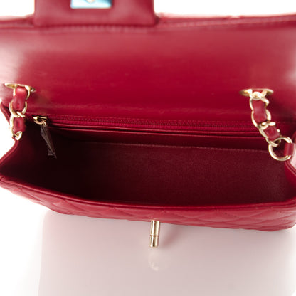Chanel Lambskin Quilted Mini Rectangular Flap Red 5 of 8