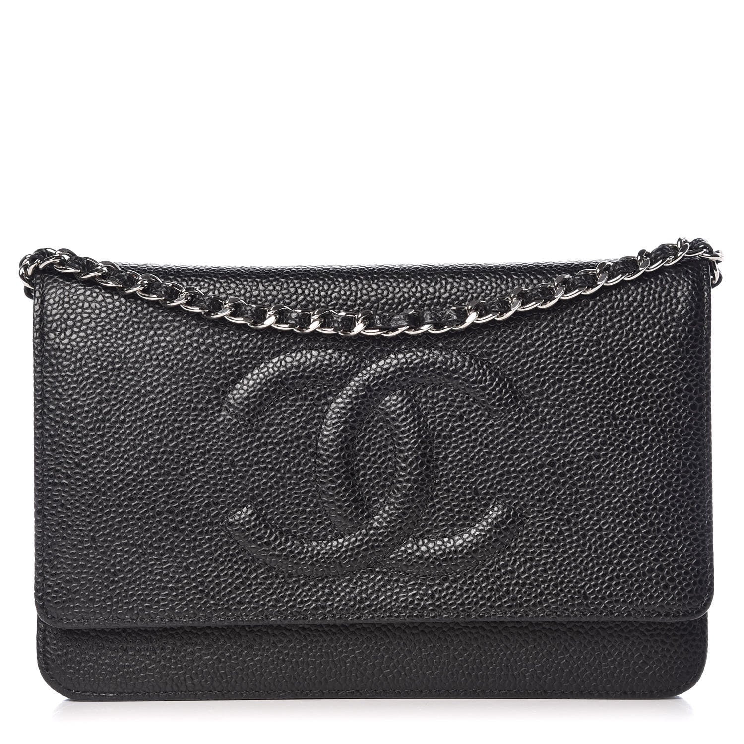 Chanel Caviar Timeless CC Wallet On Chain WOC Black 1 of 8