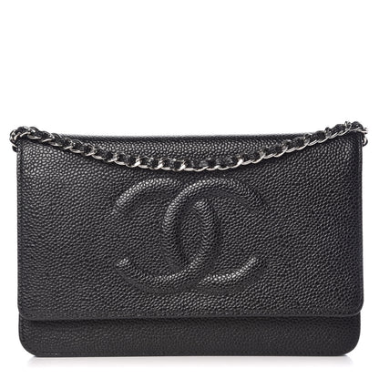 Chanel Caviar Timeless CC Wallet On Chain WOC Black 1 of 8