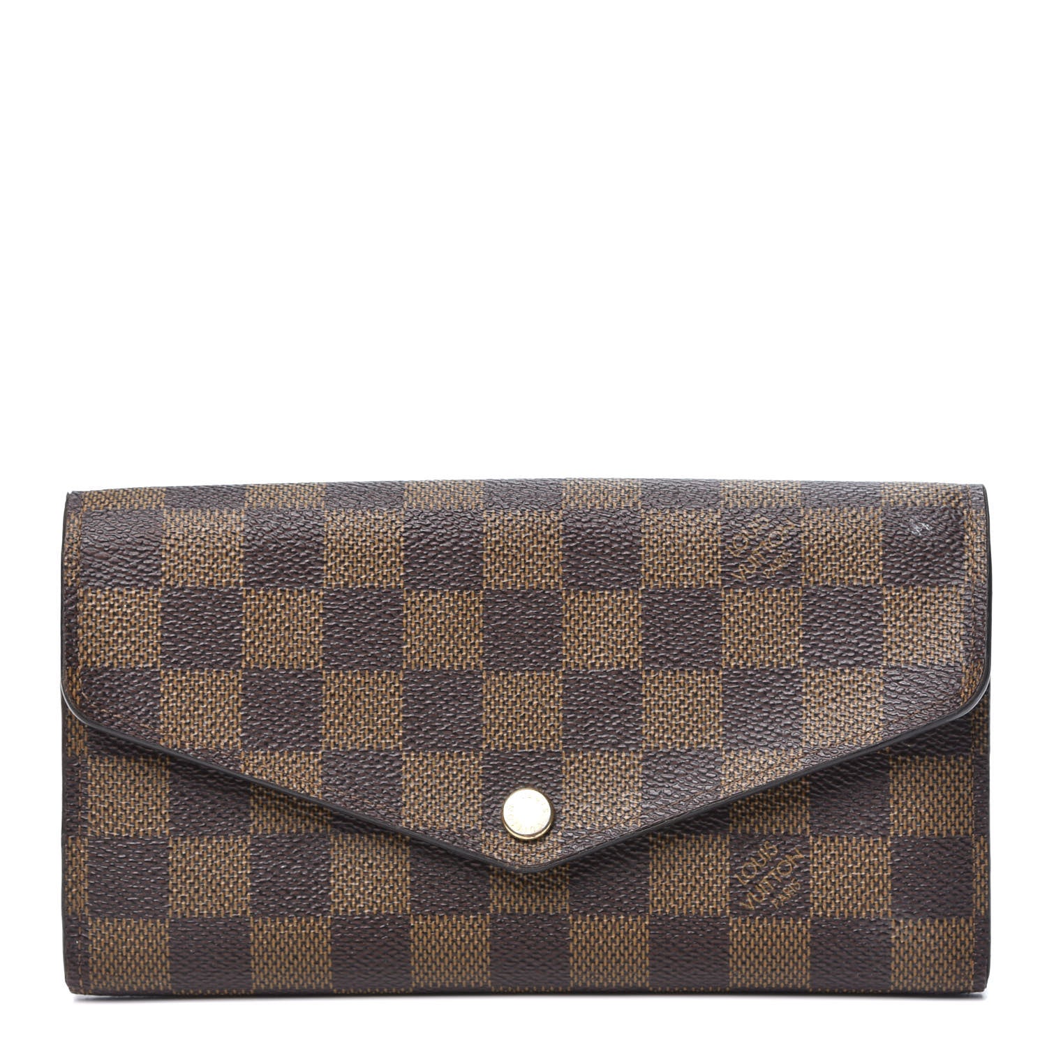 Louis Vuitton Damier Ebene Sarah Wallet NM Rose Ballerine 1 of 12