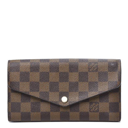 Louis Vuitton Damier Ebene Sarah Wallet NM Rose Ballerine 1 of 12