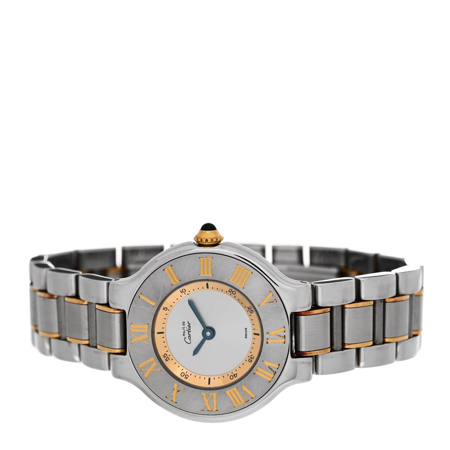 Stainless Steel 18K Yellow Gold 28mm Must de 21 Quartz Watch