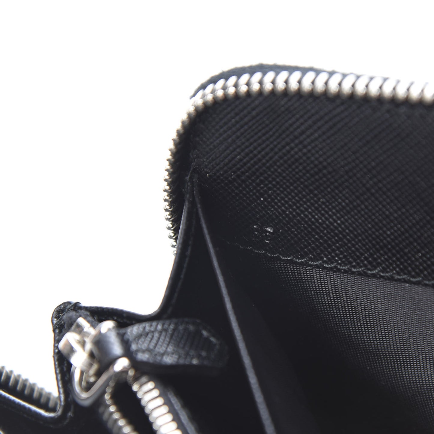 Saffiano Oro Zip Around Wallet Black