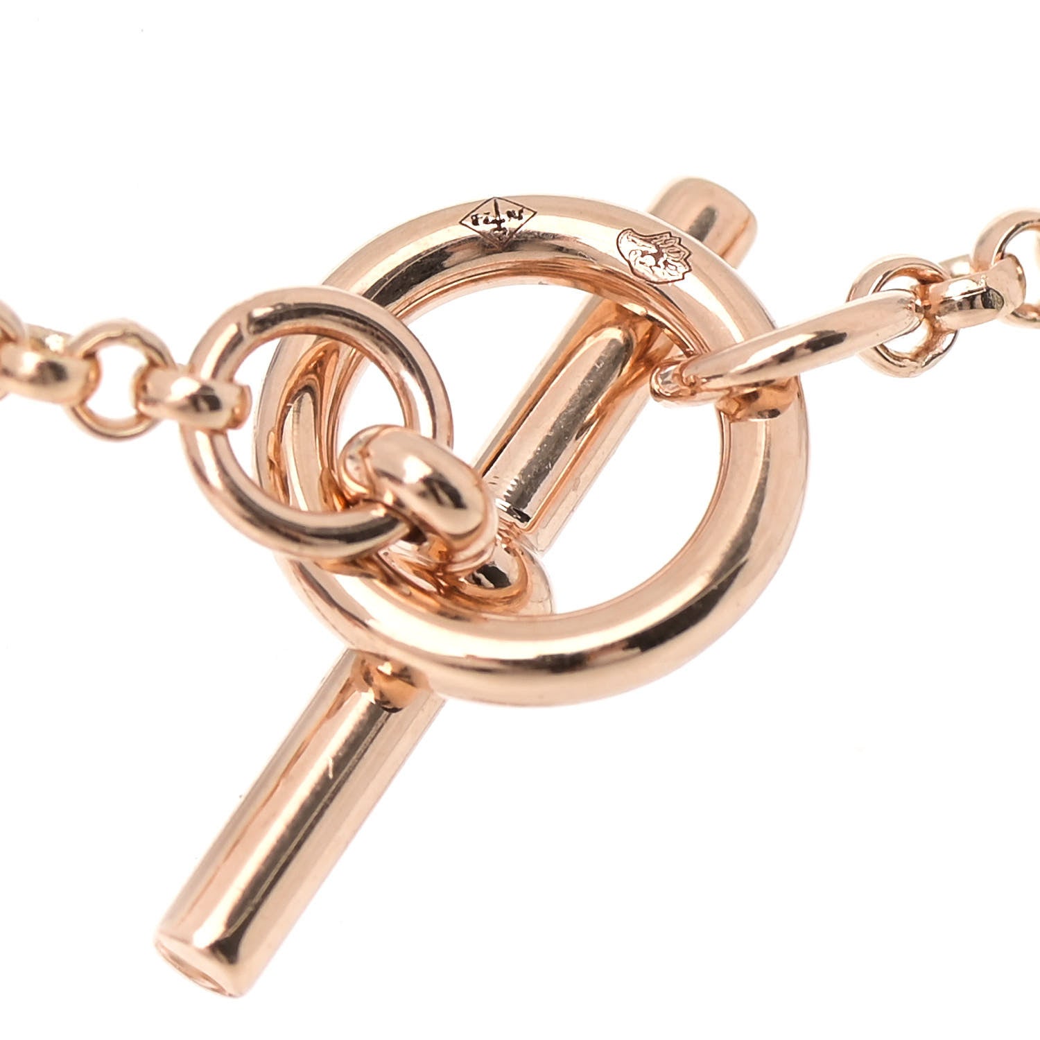 Hermes 18K Rose Gold Diamond PM Ex-Libris Bracelet ST 5 of 6