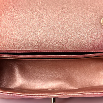 Chanel Metallic Lambskin Quilted Ombre Mini Rectangular Flap Pink 5 of 9