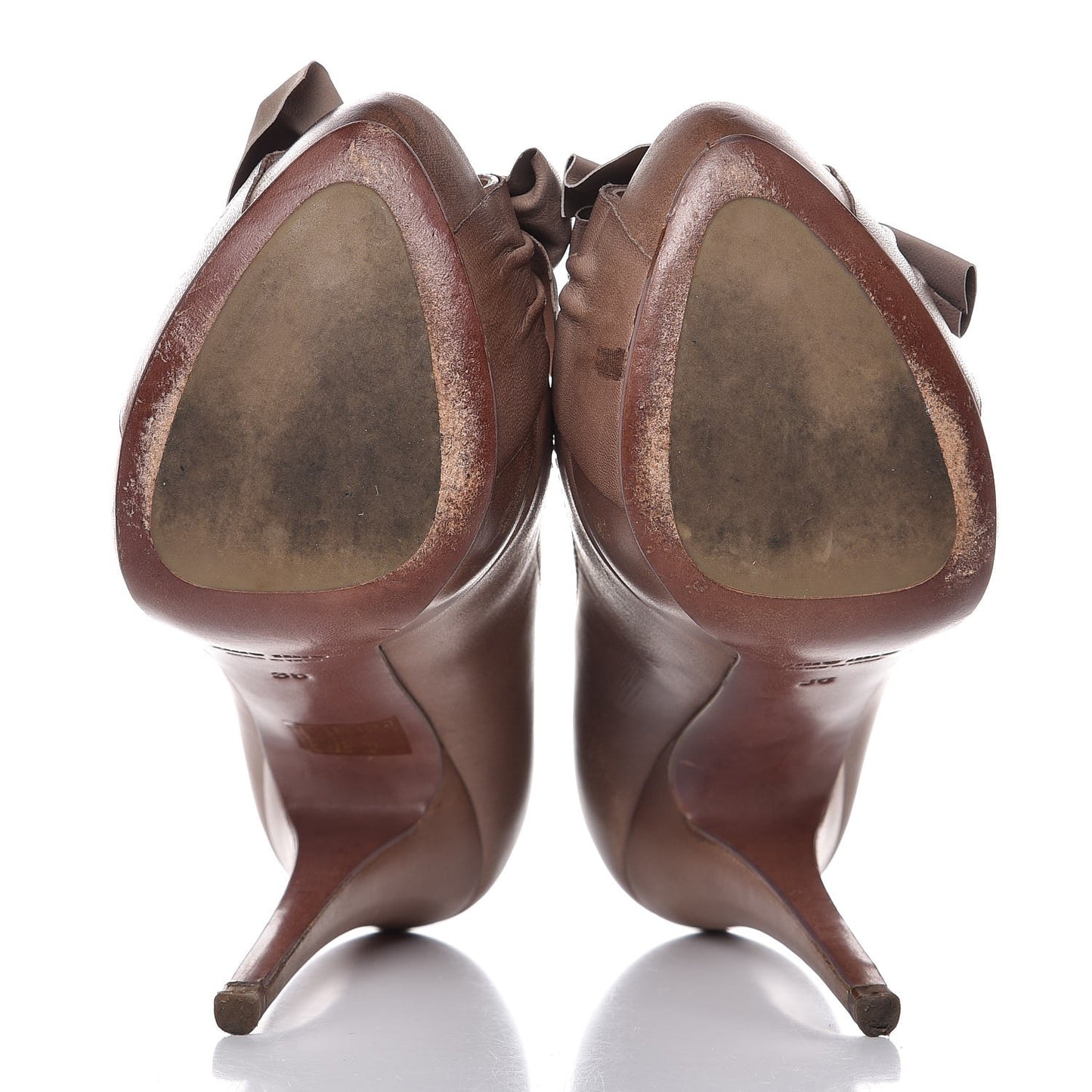 Washed Nappa Bow Peep Toe Pumps 36 Dark Rose