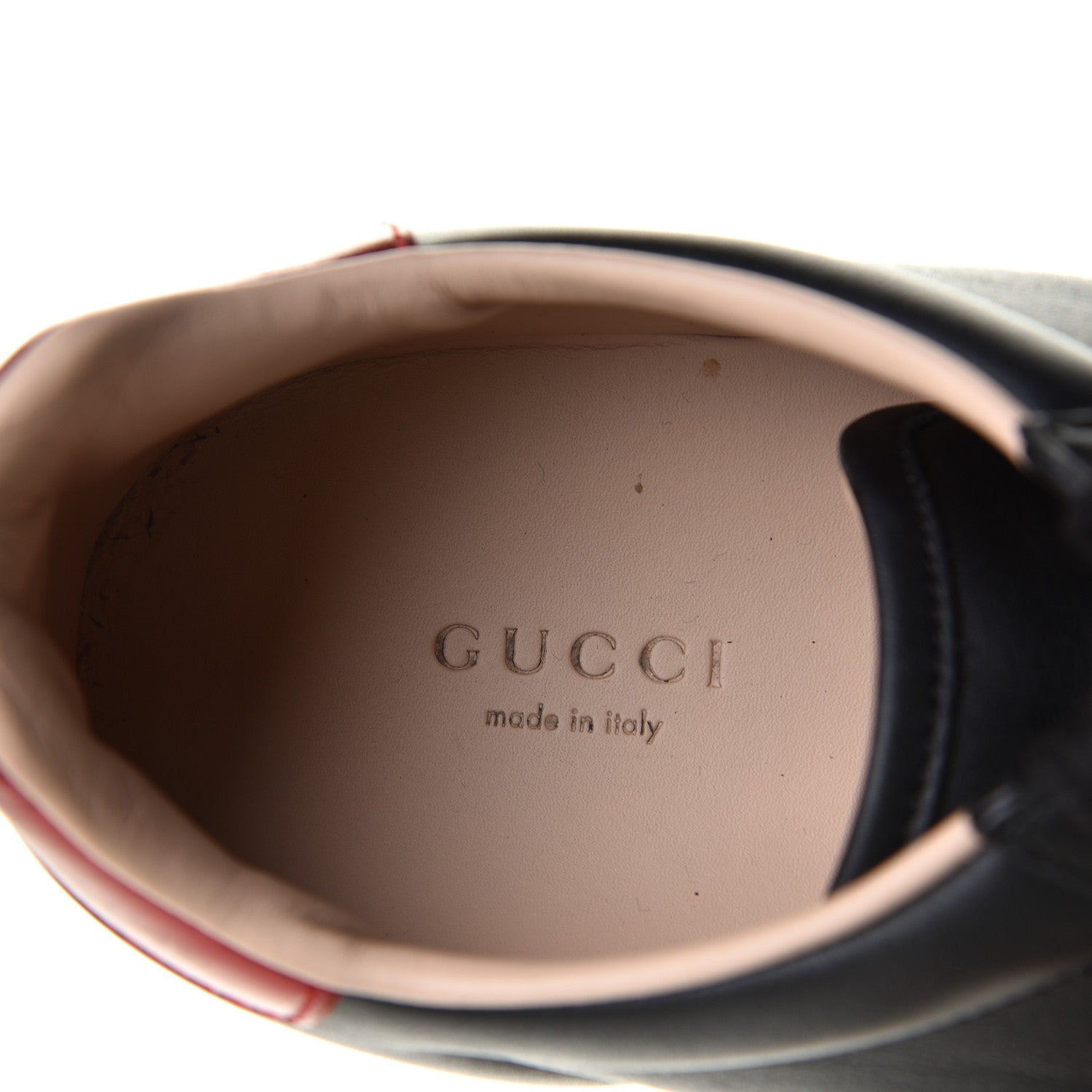Gucci Calfskin Web Bee Embroidered Womens Ace Platform Sneakers 39 Black 5 of 8