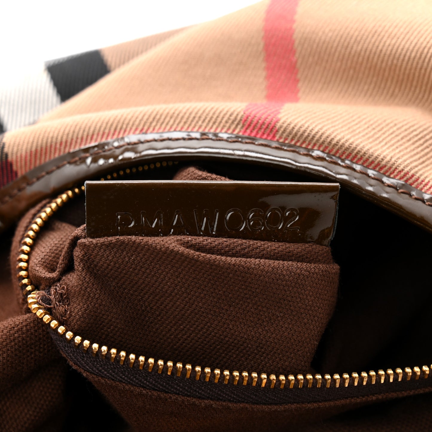Patent House Check Chain Hobo Brown