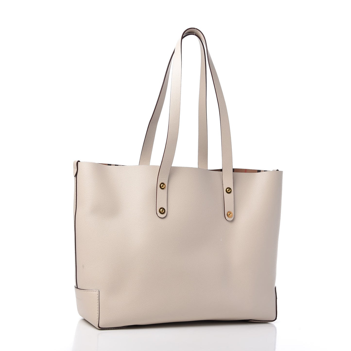 Calfskin Crest Embossed Small Tote Limestone