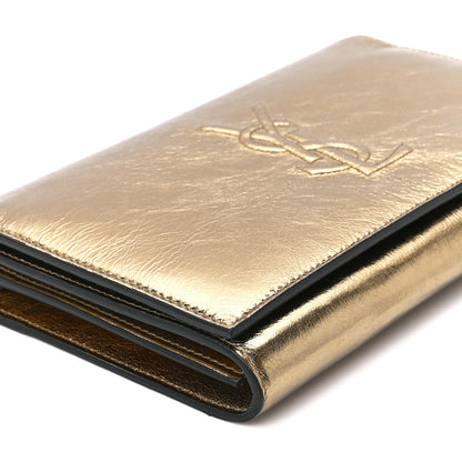 Saint Laurent Metallic Calfskin Monogram Belle de Jour Chain Clutch Gold 10 of 11