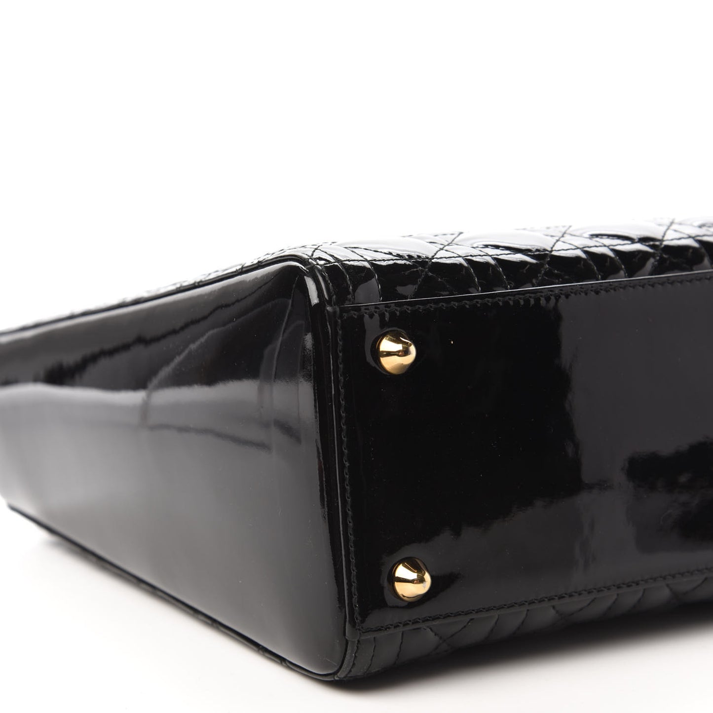 Patent Cannage Large Lady Dior Black