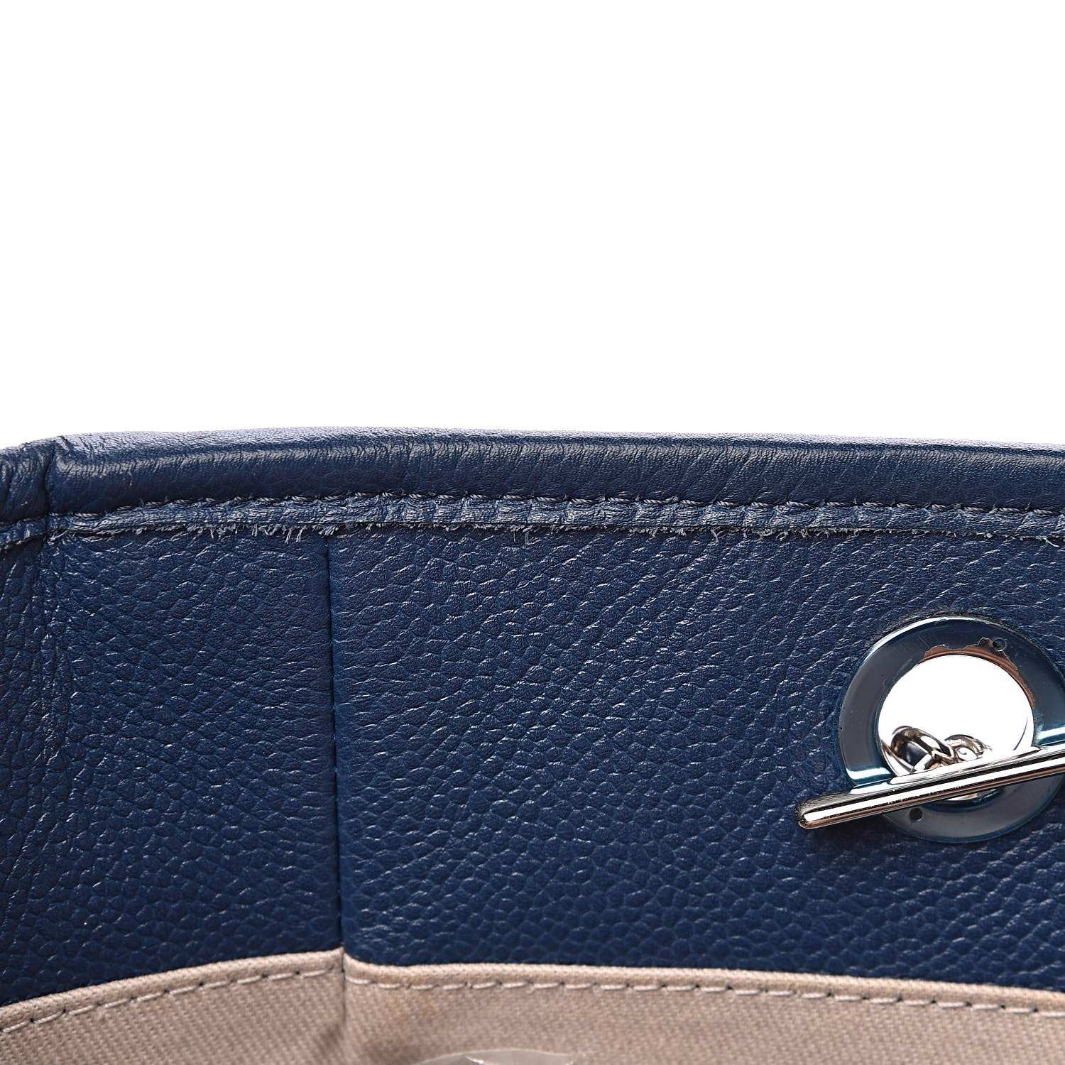 Chanel Glazed Calfskin Small Deauville Tote Blue 15 of 26