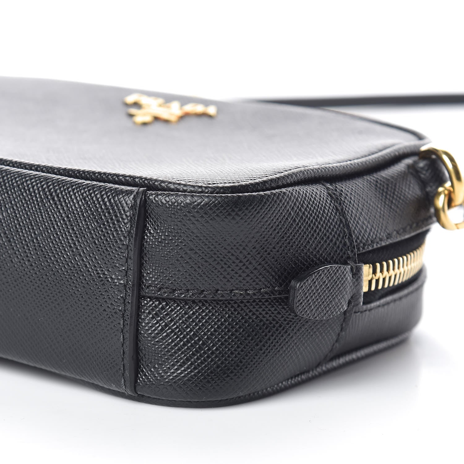 Prada Saffiano Mini Camera Crossbody Bag Black 9 of 10