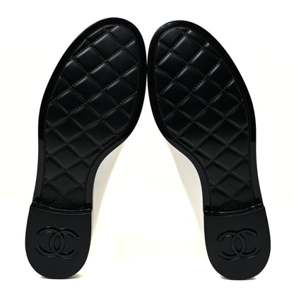 Chanel Rubber Rain Boots 39 Ivory Black 5 of 10