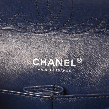 Chanel Washed Caviar Quilted Medium Double Flap Dark Blue 6 of 12