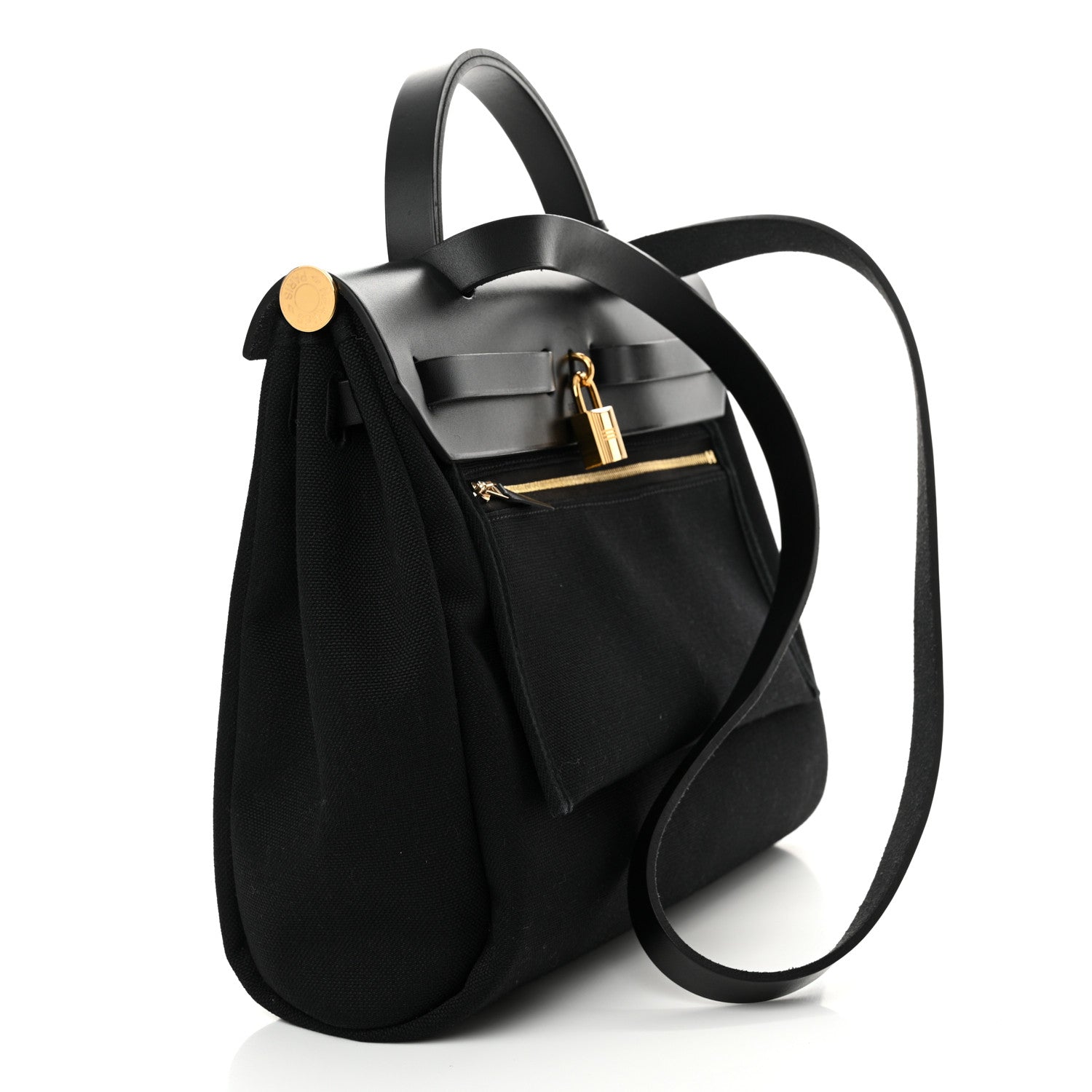 Hermes Military Toile Vache Hunter Herbag Zip PM 31 Black 4 of 12