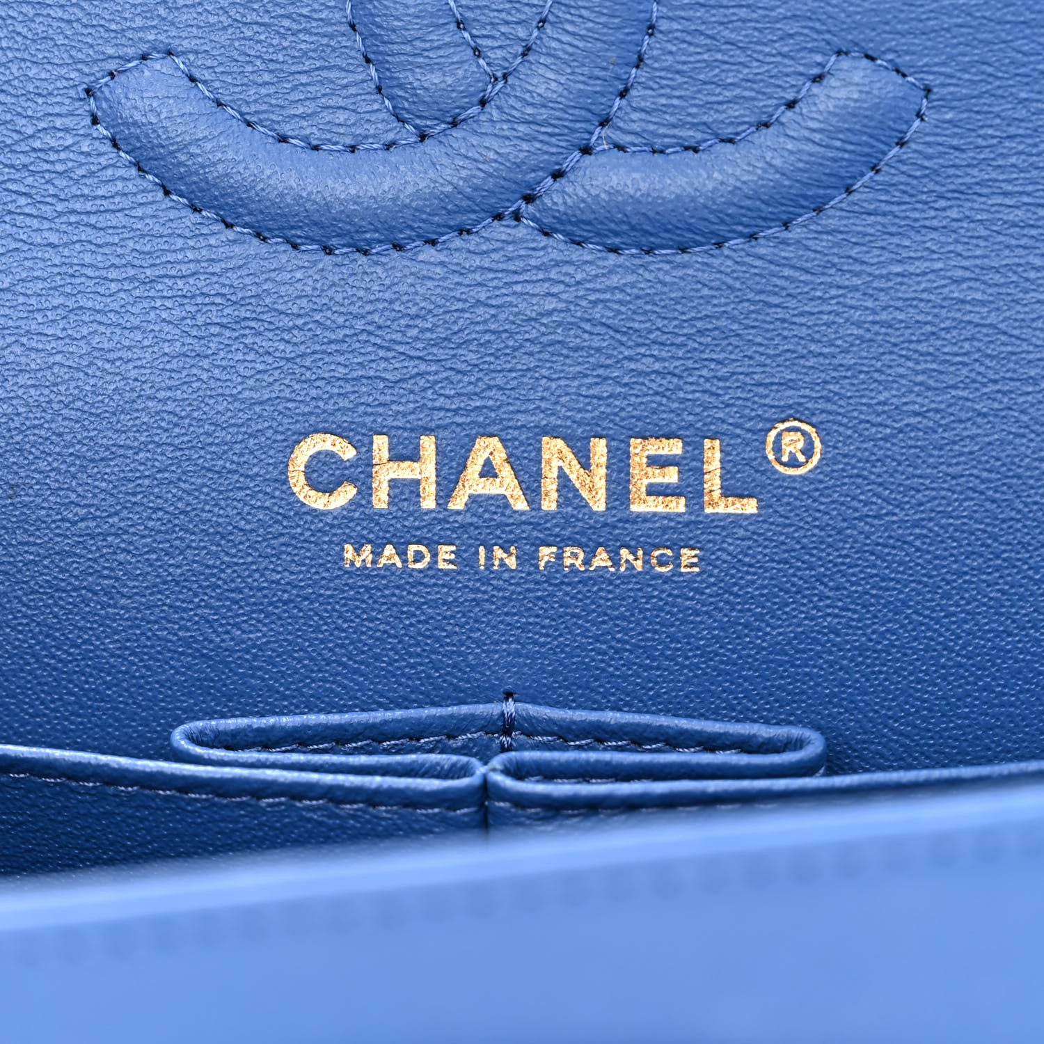 Chanel Lambskin Chevron Quilted Small Double Flap Blue 6 of 10