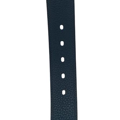 Hermes 135 Togo 32mm Paddock Belt 95 Black Blue de Prusse 5 of 8