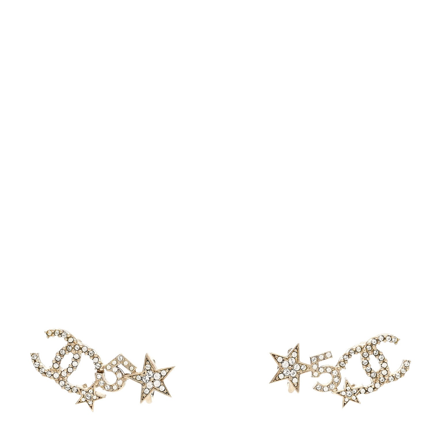 Chanel Crystal Star 5 CC Earrings Gold 1 of 4