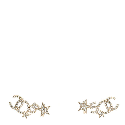Chanel Crystal Star 5 CC Earrings Gold 1 of 4