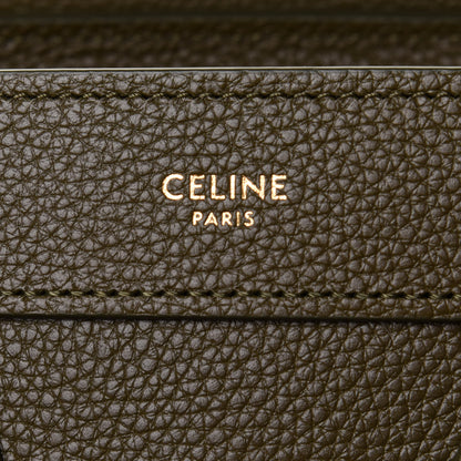 Celine Drummed Calfskin Nano Luggage Olive 6 of 11