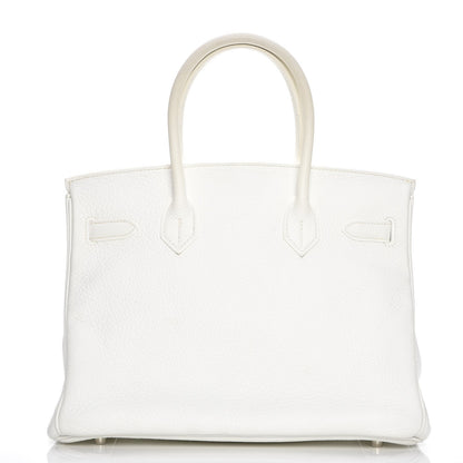 Hermes Taurillon Clemence Birkin 30 White 4 of 30