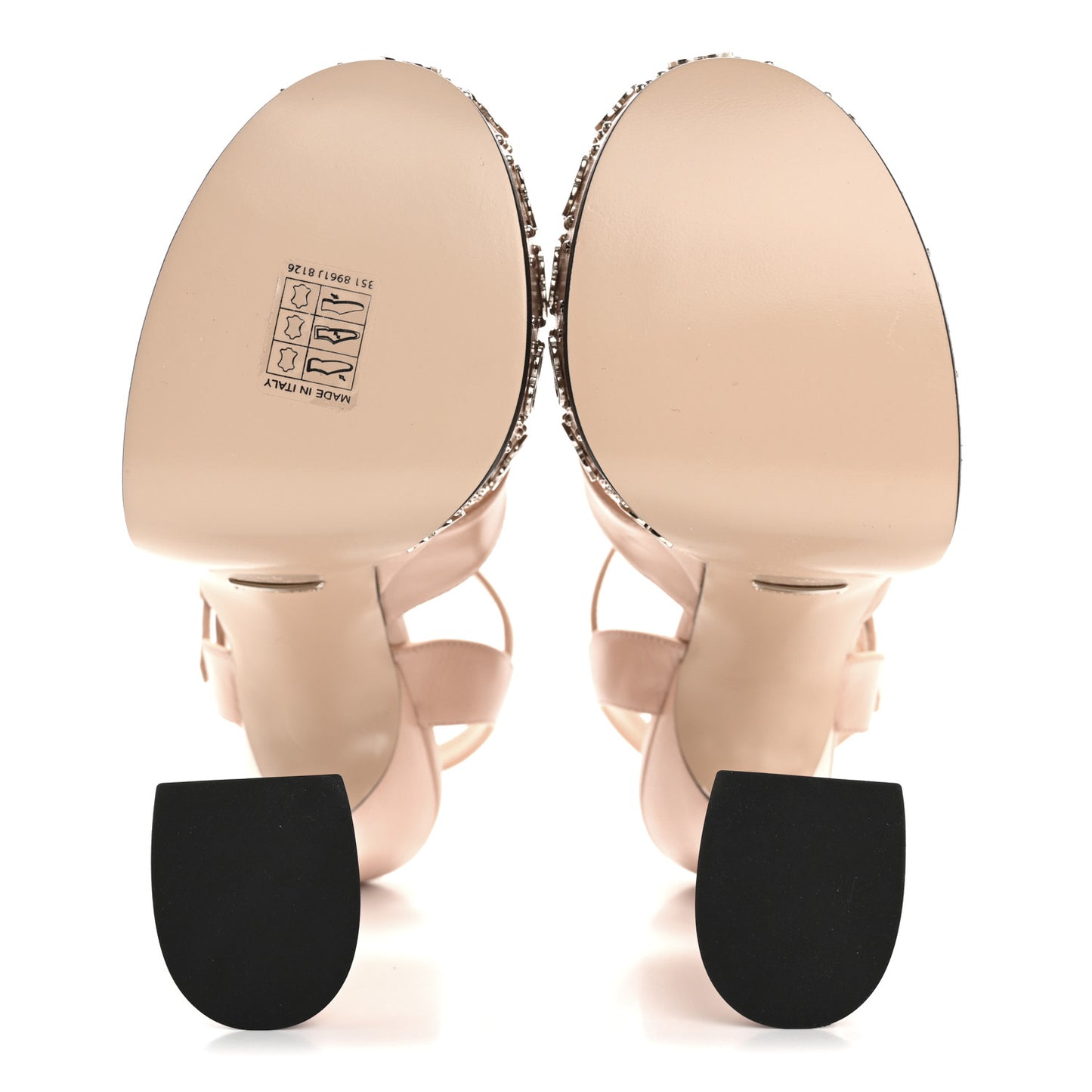 Malaga Kid Interlocking G Studs 155mm Platform Sandals 35 Perfect Pink